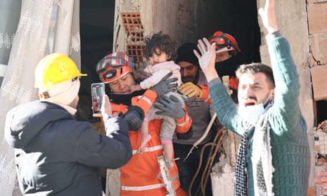 Turkey-Syria earthquake: toddler rescued from rubble after three days as death toll nears 20,000