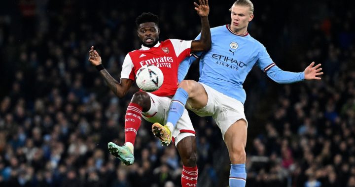 Thomas Partey features in Arsenal 4-1 loss to Man City in EPL title clash
