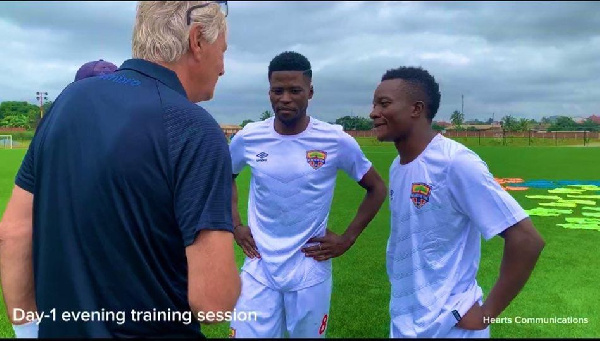 Rene Hiddink: Hearts of Oak new technical director meets players for first time