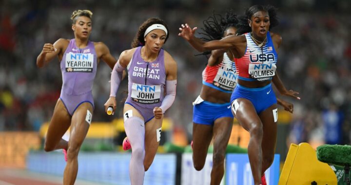 U.S women disqualified from 4x400m relay after Holmes-Hayes baton failure