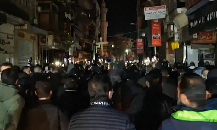 Hundreds protest in Christian areas of Syrian capital after Christmas tree burned